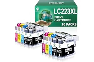 GREENSKY LC223 Cartuchos de Tinta Compatibles para Brother LC223 Multipack - DCP J562DW, MFC J480DW, J4120DW, J4420DW, J5320DW, J880W, J4620DW (10 Paquete)
