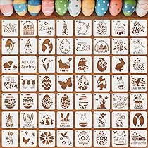 24 Stencil Pasquali Riutilizzabili - Uova, Coniglietti, Fiori Per Decorazioni Fai Da Te - Foto 8