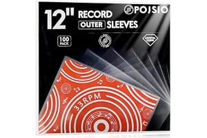 POJSIO 12 tums LP LP-skivor fodral ytterfodral – 100 x vinyl LP-fodral vinylskivor yttre skal 32,5 x 32,5 cm (12 tum)