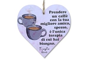 CARISPIBET Prendere un caffé con la tua miglore amica | segni della decorazione della casa regali camera da letto decorazioni della casa cucina 12 x 12 cm