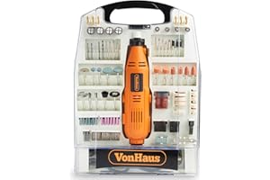 VonHaus Rotary Multitool with 235pc Accessory Kit - Dremel Compatible Corded Rotary Tool Set - Variable Speed Control - Drill, Cut, Trim, Grind & Sand - DIY Hobby Woodwork Craft Multi Function 135W