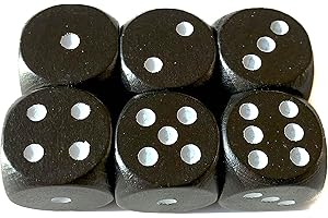 Spieltz Cubo occhi neri in legno extra grande (20 mm), ad esempio per giochi XL, per bambini piccoli, per anziani (6 cubi, nero con occhi bianchi)