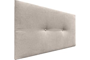 DHOME Cabecero de Polipiel o Tela AQUALINE Pro cabeceros Cabezal tapizado Cama Lujo (Tela Beige, 90cm (Camas 70/80/90))