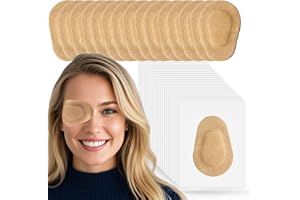 THSIREE 45 Pcs Adhesive Eye Patches for Adults, Medical Eye Patch Disposable Breathable Eyepatch for Amblyopia Lazy Eye Latex Free Adhesive Bandages for Adults, Regular Size 3.3×2.3 inches, Nude Color