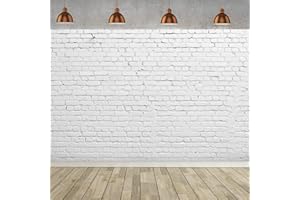 HNMDMYI 2.1x1.5m Foto Hintergrund Backsteinmauer Weißer Backstein Fotografie Hintergrund Baby Shower Kinder Erwachsene Portrait Fotoshooting Geburtstag Party Dekorationen Banner Fotostudio Requisiten