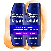 Head & Shoulders Klinik G&uuml;&ccedil;te Kepek Şampuanı İkili Paket, Ferahlatıcı Narenciye &Ouml;zl&uuml; Gelişmiş Yağ Kontrol&uuml;, Her Biri 13,5 Oz.