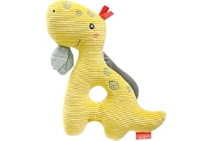 Fehn 051117 Ring-Greifling Dino – Juguete de habilidades motoras con sonajero – Fomenta el aprendizaje infantil – Compañero fiel para bebés y niños pequeños a partir de 0 meses