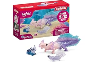 schleich BAYALA | Mama aksolotl i młode 42628 | realistyczne figurki | świetny prezent dla dziewczynek i chłopców | piękne figurki kolekcjonerskie | zabawka od 5 lat | zestaw 3-częściowy