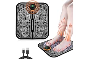 CLIPLANYARD EMS Foot Massager, Foot Massager for Pain and Circulation with 8 Modes and 19 Intensity Levels, Foldable Portable Electric Massage Mat Improves Blood Circulation, Relaxes Muscles and Relieves Pain