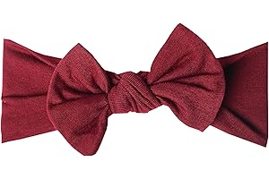 Copper Pearl Baby Stretchy Soft Knit Headband Bow "Ruby"