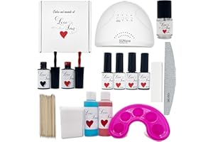 LOVE INN Kit Unghie Semipermanente Completo - Fornetto Unghie Semipermanente, Set Regalo Donna, Kit Smalto Semipermanente Unghie, Smalti Semipermanenti Per Unghie, Base e Top Coat Semipermanente