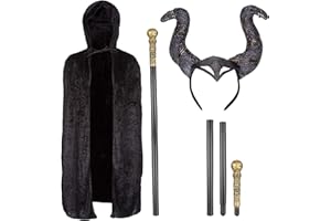 REDSTAR FANCY DRESS Kostium czarownicy - kostium na Halloween złej królowej kostium fantazyjna sukienka dla kobiet - kostium czarownicy kobiety strój czarownicy peleryna róg fantazyjna sukienka dla dorosłych kostium czarownicy kobiety kostium na Halloween