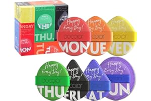 docolor Powder Puff 7 Pcs Makeup Sponges, Triangle Makeup Puff,Christmas Sponges, Non-latex Powder Puffs for Liquid, Cream, and Pressed Powder with Gift Box Packaging