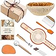 Handmade Eco-friendly Banneton Proofing Basket, Sourdough Starter Kit, Bread Making Supplies Tools, Sourdough Starter Jar, Sourdough Bread Baking Supplies (orange, 9pcs)