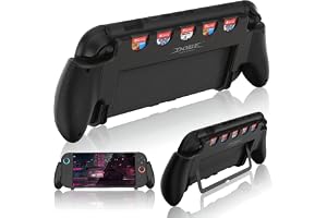 DOBE Ergonomic Console Grip for Nintendo Switch 2, Comfort Handheld Holder with Built-in Storage for 5 Game Cards, Anti-Slip Handles, Lightweight Travel Grip