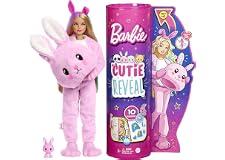 Barbie Cutie Reveal Dolls with Animal Plush Costume & 10 Surprises Including Mini Pet & Color Change, Gift for Kids 3 Years &