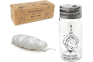 Nature Nerds - filo interdentale cerato candelilla naturale senza plastica in bottiglia di vetro - 30 m