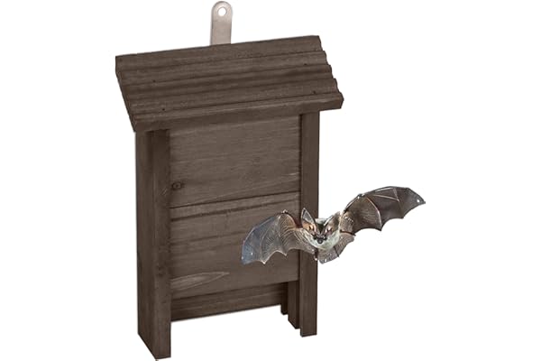 Relaxdays Abri à Chauves-Souris, Large Refuge pour chauvesouris, HxLxP : 29 x 18 x 6 cm, Jardin, nichoir, Bois, Marron