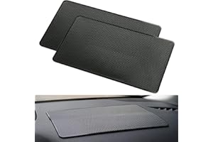 HXC Non Slip Car Dashboard Mat 27 x 15cm Anti Slip Car Dash Mat PU Self-Adhesive Washable Dashboard Grip Mats Interior Accessories for Cars for Cell Phone Sunglasses Keys, Black