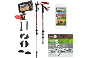 POWRX ATTRAC Bâtons de Marche Nordique télescopiques Climber ou Hiker au Choix avec système d'amortissement Anti-Choc Longueur réglable de 67 jusqu'à 136 cm