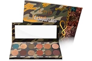 ‎LUVIA COSMETICS Luvia Lidschatten Palette Glitzer, Schimmer & Matt - Karmaflage Make-Up - Inkl. 12 natürlichen Farben - Limitierte Geschenkbox - Vegane Lidschattenpalette