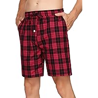 Buewutiry Herren Pyjamahose - Lila Karierte Schlafshorts Mit Verstellbarem Bund (S-4XL)