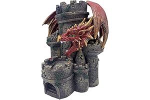 THE GRINNING GARGOYLE Grinning Gargoyle Red Dragons Woe Dice Tower - Torre rodante de Dados de Resina de 26 cm Pintada a Mano de Calidad DND RPG y Juegos de Mesa de rol - Increíble Regalo de GM