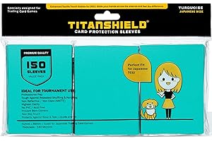 TitanShield Card Album, Small, Japanese Size, 150 Sleeves, for Yu-Gi-Oh, Cardfight!! & More, Turquoise