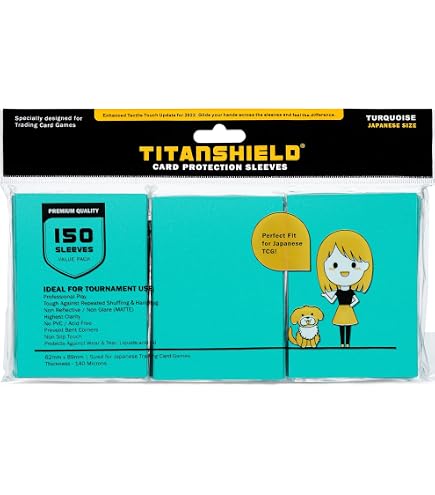 TitanShield - Lot De 150 Pochettes De Protection - Format Yu-Gi-Oh, Cardfight!! Vanguard - Couleur Dorée - Qualité Pro