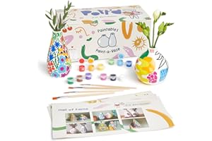 POTT'D Pott’d Paint-a-Vase Kit di Pittura per Ceramica - Set Fai da Te per Vasi Personalizzati - Include Vasi, Vernici e Guida Passo-Passo