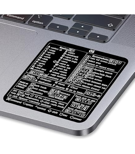 2 Autocollants Raccourcis Clavier Mac OS - Vinyle Transparent Résistant Pour MacBook Air & Pro 13-16 Pouces