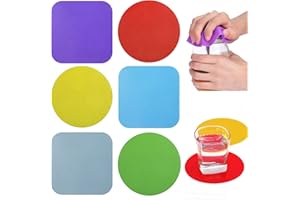 EQLEF Apriscatole in Silicone, 6pcs Apri Barattoli Silicone per Anziani con Mani Artritiche o Deboli