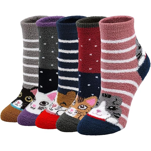 Chaussettes Polaire Femmes - Lot De 5 Paires, Corail Doux Et Chaud, Tailles 35-42, Idéales Hiver, Maison, Cadeau