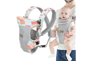 KINGBAR Baby Tragetuch, Multifunktional Baby Carrier, Ergonomische Verstellbar Atmungsaktiv Rückentrage, 4-in-1 Baby Bauchtrage Für Babys Von 0-36 Monaten, A