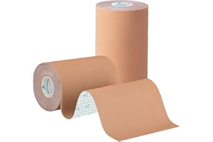 ANAMPION Kinesiology Tape 10cm*5m, Waterproof Sports Tape for Athletes Physio Elastic Tape Pain Relief Adhesive for Muscles Shin Splints Ankle Knee Shoulder (Flesh Color, 10CM 2Rolls)