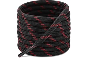 Puzeam 2 Paire Lacets Ronds pour Bottes, Lacets Résistants et Durables pour Chaussures de Travail, Chaussures de Randonnée, Chaussures de Sécurité