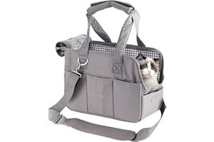 TAIKURA Tragerucksack Transporttasche für kleine Hund Katzen, Hundetasche Katzentasche tragbar Waschbar, Welpentasche Hundetrage weich mit Schultergurt & Taschen, Katze bis 4KG, Hund bis 3KG