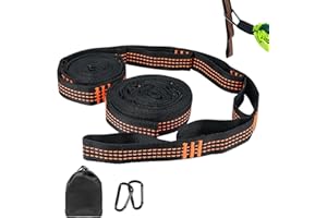 Vylyciy 2er Pack Hängematte Befestigung 3m x 2.5cm, Hängematten Aufhängung Gurte mit 2 Schwerlast Karabiner, Hängematten Befestigung mit 10 Schlaufen, Schaukel Baum Befestigung Max 300 kg