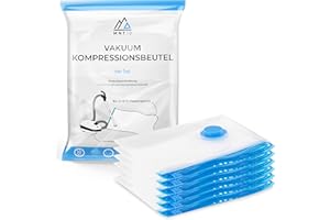 MNT10 Sacchetti Sottovuoto per Vestiti con Aspirapolvere I Set da 6 Sacchetti per Abiti in Taglie S, M, L e XL I Sacchetti per Conservazione Sottovuoto per Vestiti e Coperte (50x70 cm - Medio)