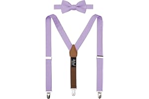 BELLUNO Solide vorgebundene Fliege und Hosenträger Set für Jungen und Jugendliche Events, Partys, Hochzeiten, Baumwolle und Leinen