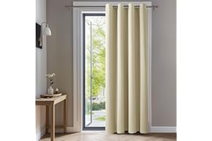 Deconovo Cortinas Dormitorio Salon Opacas Moderna con Ojales, Cortinas Termicas Aislantes Frio y Calor 140x240 cm(Ancho x Alto) Beige Oscuro, 1 Pieza
