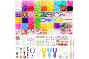 LUZOON Elastici per Braccialetti, 2800+ 36 Colori Braccialetti Elastici Kit Elastici Colorati per Braccialetti, Kit Elastici per Braccialetti Fai Da Te