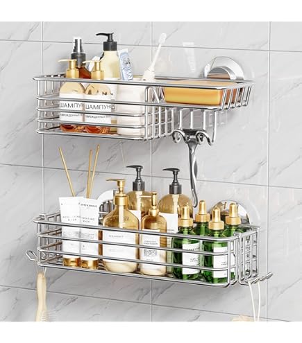 Étagère De Douche Robuste Avec Ventouse Sous Vide,panier De Rangement Amovible Sans Perçage Pour Shampoing,organisateur De Cuisine, Chambre à Coucher | Leroy Merlin