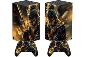 PlayVital Skin für Xbox Series X, Aufkleber Stickers Vinyl-Skins Schutzfolie Design Folie Zubehör für Xbox Series X Konsole Controller-Wasteland Wukong