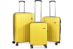 HANSEKOFFER 3-in-1-Kofferset – Hardschalenkoffer – Trolley – stabil – stossfest – robust – 3 Größen – 360° Doppelrollen – Teleskopgriff – stabil – leicht – inkl. digitaler Kofferwaage – 9 Farben