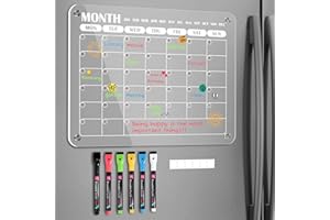 BIROYAL Magnetyczny terminarz tygodniowy, zmywalny 2025, terminarz na lodówkę, magnetyczny, akrylowy kalendarz, tablica magnetyczna, planer rodzinny, planer gospodarstwa domowego, tablica memo,