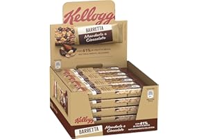 Kellogg's Barretta | Barrette Cereali al gusto Mandorle e Cioccolato| Ricca di Fibre e con 41% di Frutta Secca | vegetariano| Confezione Display 16 barrette da 32g