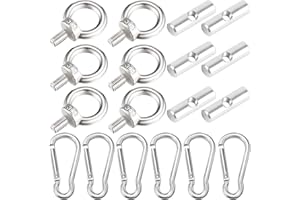 Olicky 6 topes de 6 mm con 6 mosquetones, topes para riel de barra, topes de acero inoxidable para caravana, autocaravana Campervan