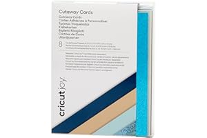 Cricut Cartes à pan coupé, échantillon de Marina Cutaway Cards 10,8 cm x 14 cm (4,25 x 5,5) | 8 Pack | pour Une Utilisation Joy, 8cm x 14cm (4,25" x 5,5"), Set de 8 Pièces 2008859