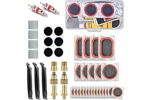 MHDUYEG Kit RéParation Patch Pneu VéLo, Kit RéParation VéLos, Rustine VéLo, Rustine Velo Kit RéParation Pneu, Kit Anti Crevaison Velo, Reparation Pneu Convient Vélos, Motos, Chariots